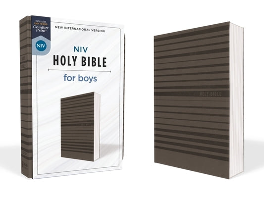 Niv, Holy Bible for Boys, Soft Touch Edition, Leathersoft, Gray, Comfort Print by Zondervan