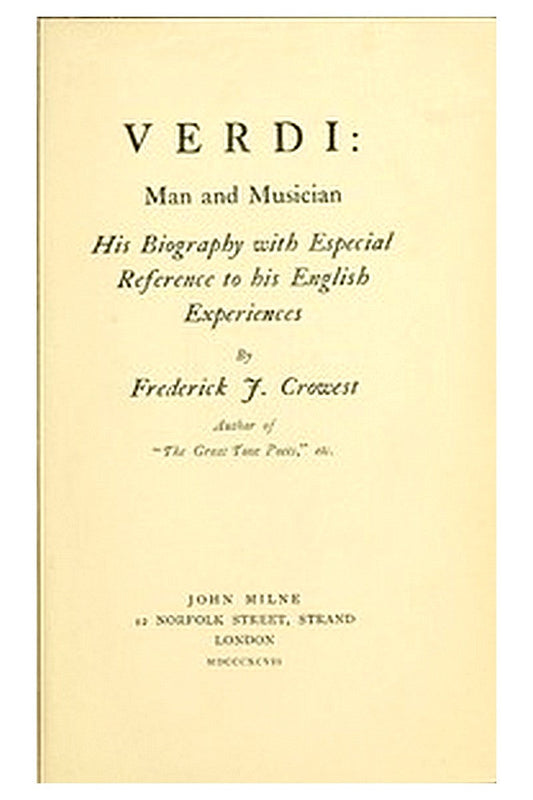 Verdi: Man and Musician