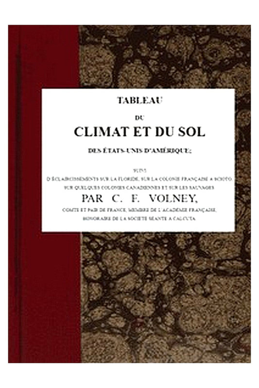 Tableau du climat et du sol des États-Unis d'Amérique
