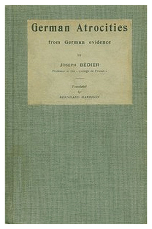 German Atrocities from German Evidence