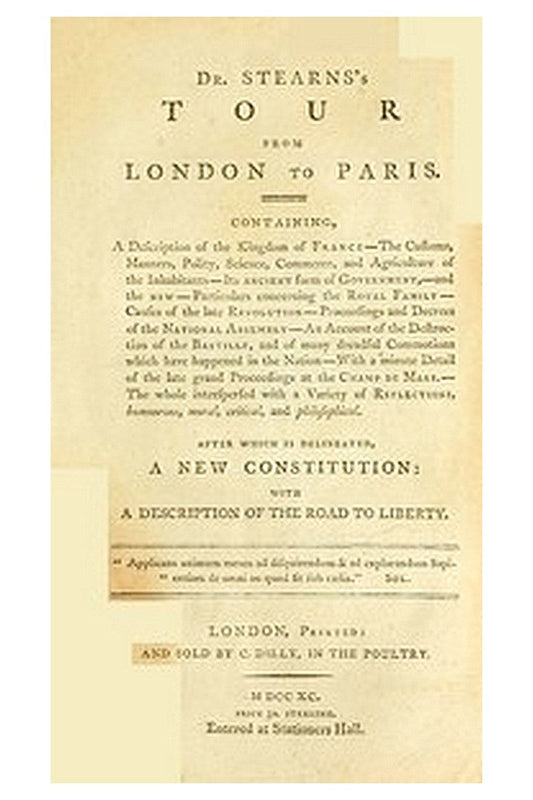 Dr. Stearns's Tour from London to Paris