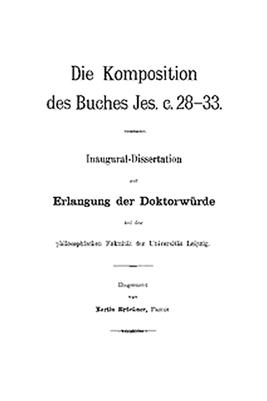 Die Komposition des Buches Jes. c. 28-33