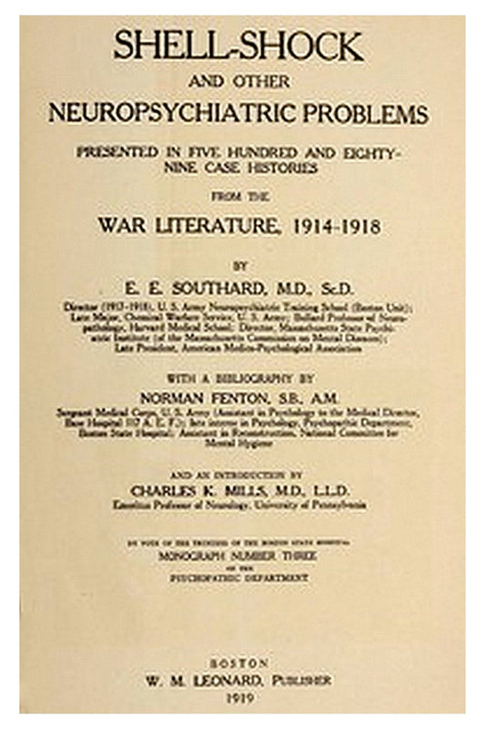 Shell-Shock and Other Neuropsychiatric Problems