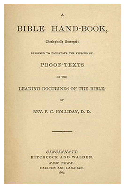 A Bible Hand-Book