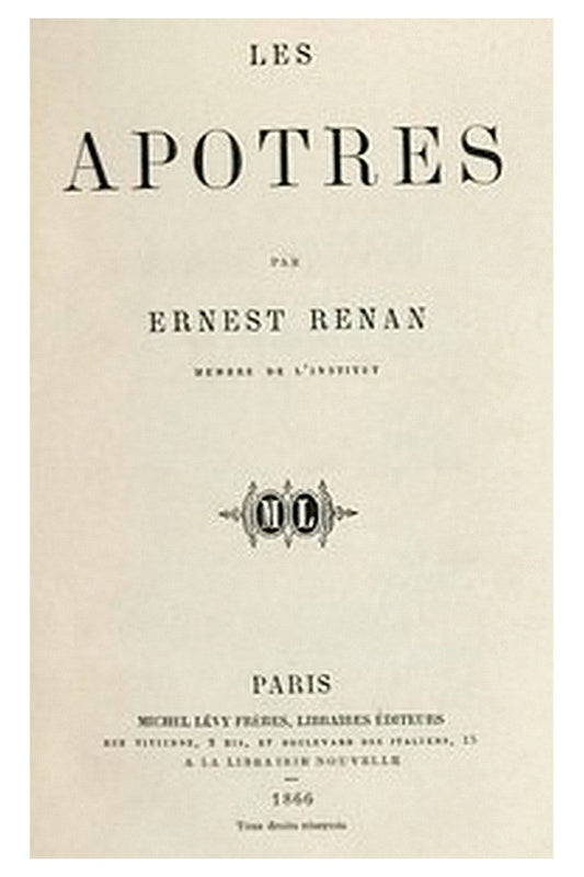 Histoire des origines du christianisme, livre 2