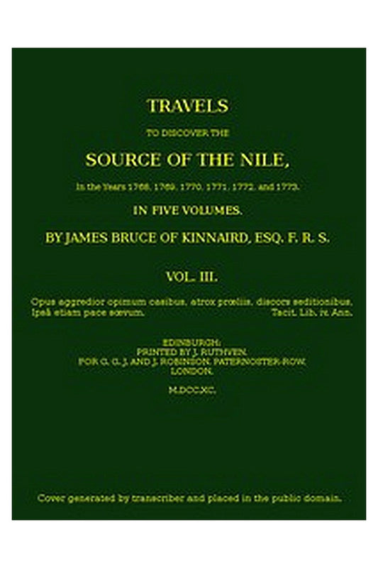 Travels to Discover the Source of the Nile, Volume 3 (of 5)