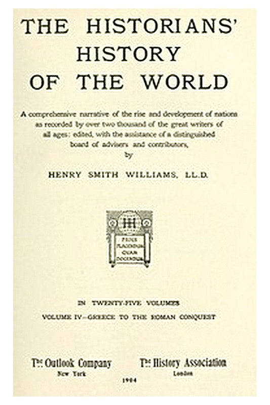 The Historians' History of the World in Twenty-Five Volumes, Volume 04