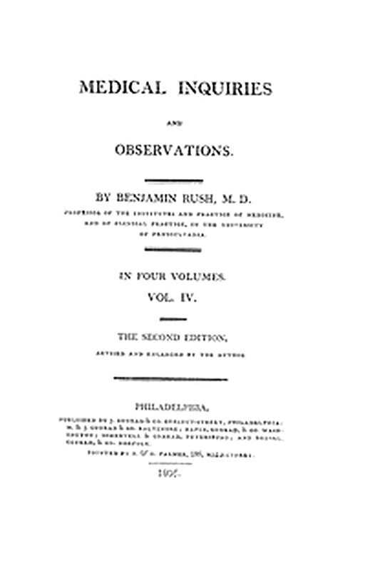 Medical Inquiries and Observations, Vol. 4