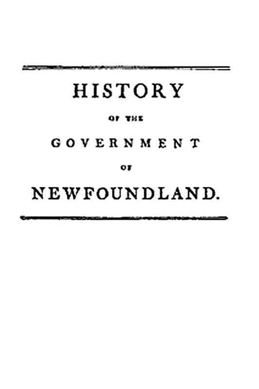 History of the government of the island of Newfoundland