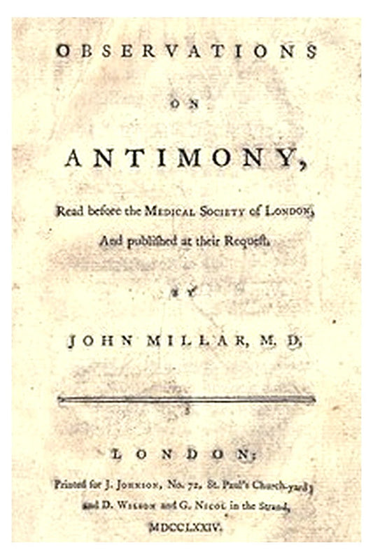 Observations on antimony