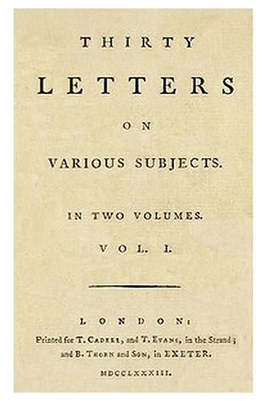 30 Letters on Various Subjects, Vol. 1 (of 2)
