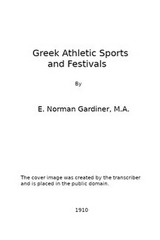 Greek Athletic Sports and Festivals