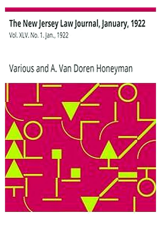 The New Jersey Law Journal, January, 1922