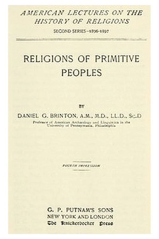 Religions of Primitive Peoples