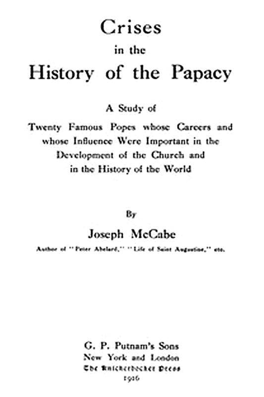 Crises in the History of the Papacy