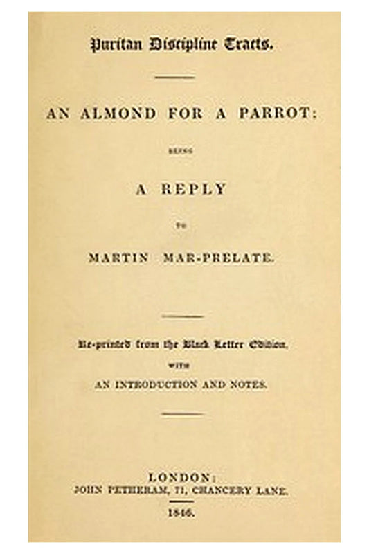 Puritan discipline tracts