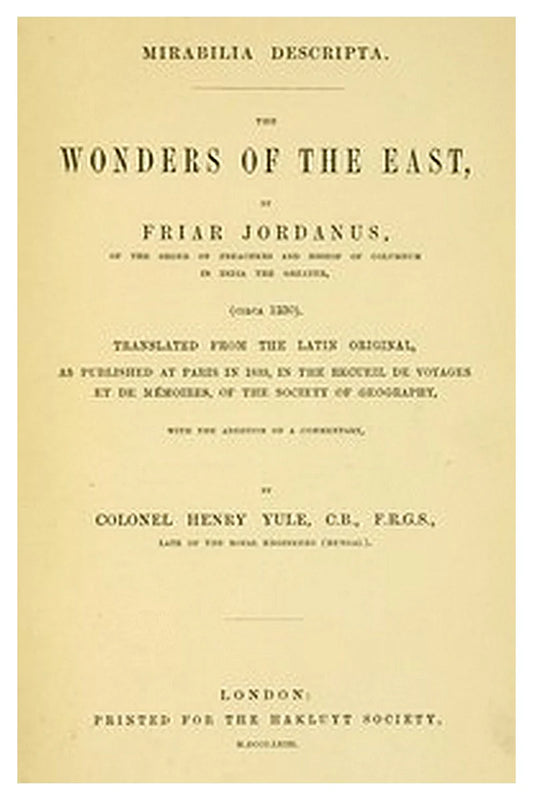 Mirabilia descripta: The wonders of the East