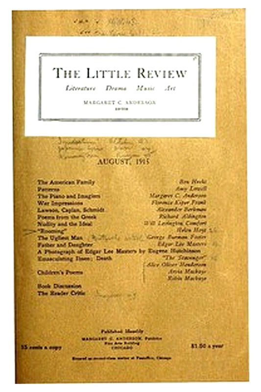 The Little Review, August 1915 (Vol. 2, No. 5)