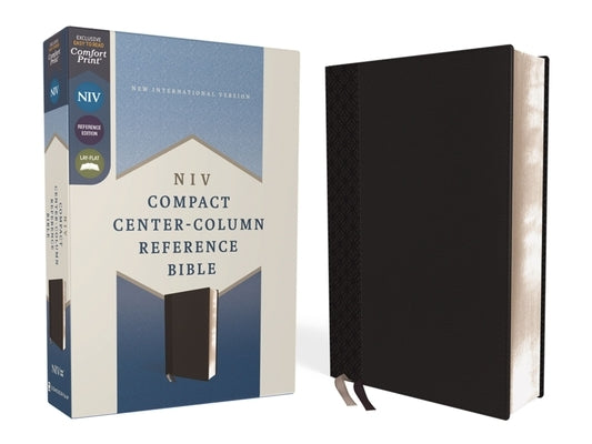 Niv, Compact Center-Column Reference Bible, Leathersoft, Black, Red Letter, Comfort Print by Zondervan