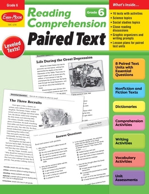 Reading Comprehension: Paired Text, Grade 6 Teacher Resource by Evan-Moor Corporation