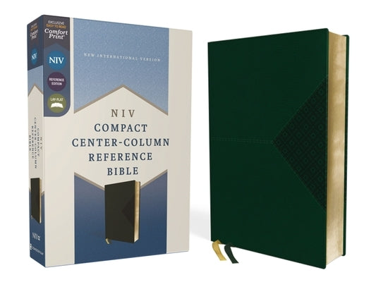 Niv, Compact Center-Column Reference Bible, Leathersoft, Green, Red Letter, Comfort Print by Zondervan