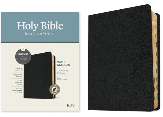KJV Wide Margin Bible, Filament-Enabled Edition (Genuine Leather, Black, Indexed, Red Letter) by Tyndale