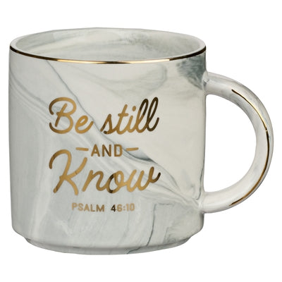 Christian Art Gifts Ceramic Coffee & Tea Mug: Be Still & Know - Psalm 46:10 Inspirational Bible Verse, Marbled Charcoal Gray, 13 Oz. by Christian Art Gifts