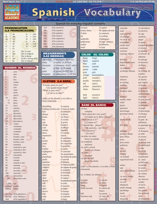 Spanish Vocabulary: A Quickstudy Laminated Reference Guide by Arnet, Liliane