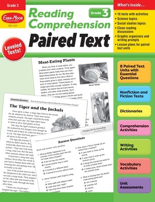 Reading Comprehension: Paired Text, Grade 3 Teacher Resource by Evan-Moor Corporation