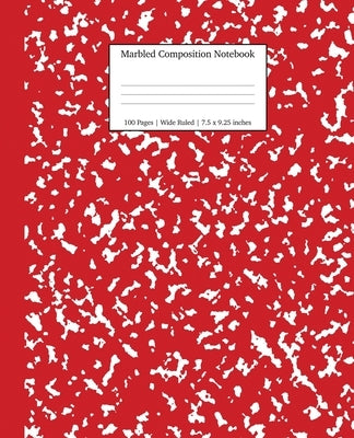 Marbled Composition Notebook: Red Marble Wide Ruled Paper Subject Book by Young Dreamers Press