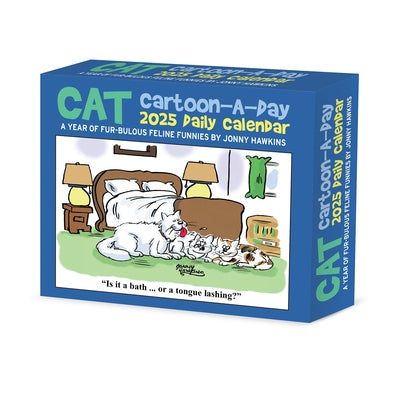 Cat Cartoon-A-Day by Jonny Hawkins 2025 6.2 X 5.4 Box Calendar by Jonny Hawkins