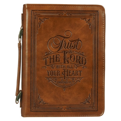 Christian Art Gifts Classic Vegan Leather Bible Cover for Men & Women: Trust in the Lord - Inspirational Bible Verse, Sturdy Easy Carry Book Case W/Pe by Christian Art Gifts