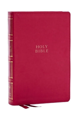 Nkjv, Compact Center-Column Reference Bible, Dark Rose Leathersoft, Red Letter, Comfort Print by Thomas Nelson
