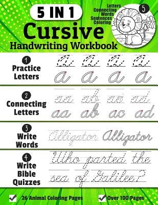 Cursive Handwriting Workbook: 5-in-1 Cursive Handwriting Practice Books Beginning to Master For Kids: Tracing Letters, Connecting Cursive Letters, W by Jean, Denis