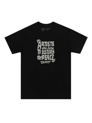 James Baldwin: Artists Are Here to Disturb the Peace Unisex T-Shirt Large by Out of Print