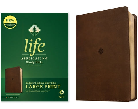 NLT Life Application Study Bible, Third Edition, Large Print (Leatherlike, Rustic Brown Leaf, Red Letter) by Tyndale