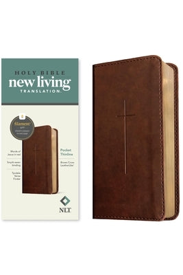 NLT Pocket Thinline Bible, Filament Enabled (Leatherlike, Brown Cross, Red Letter) by New Living Translation