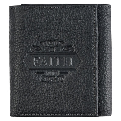 Christian Art Gifts Genuine Full Grain Leather Rfid Blocking Scripture Wallet for Men: Walk by Faith - 2 Corinthians 5:7 Inspirational Bible Verse Acc by Christian Art Gifts