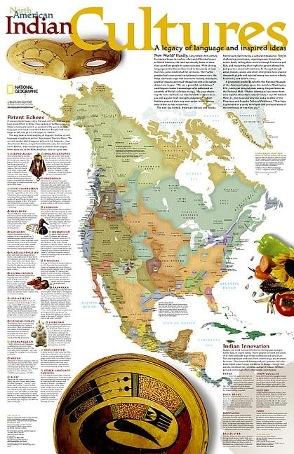 National Geographic North American Indian Cultures Wall Map (23.25 X 35.75 In) by National Geographic Maps