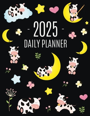 Cow Planner 2025: Cute 2025 Daily Organizer: January-December (12 Months) Pretty Farm Animal Scheduler With Calves, Moon & Hearts by Press, Happy Oak Tree