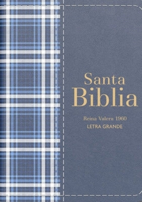 Biblia Rvr 1960 Compacta S?mil Piel Cuadros Azul Marino Oscuro (Bible Rvr 1960 Compact Size Leatherlike Navy Blue Checked Pattern (Spanish Edition) by Reina Valera 1960