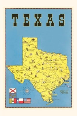 Vintage Journal Map of Texas, Flags by Found Image Press