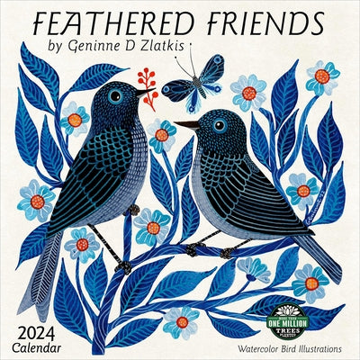 Feathered Friends 2024 Wall Calendar: Watercolor Bird Illustrations by Geninne Zlatkis by Amber Lotus Publishing