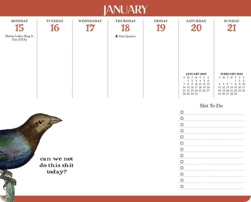 Effin' Birds 2024 Weekly Desk Pad Calendar by Reynolds, Aaron