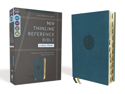 Niv, Thinline Reference Bible, Large Print, Leathersoft, Teal, Red Letter, Thumb Indexed, Comfort Print by Zondervan