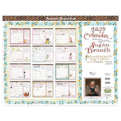 Cal 2024- Susan Branch Large Desk Pad Monthly Blotter by Branch, Susan