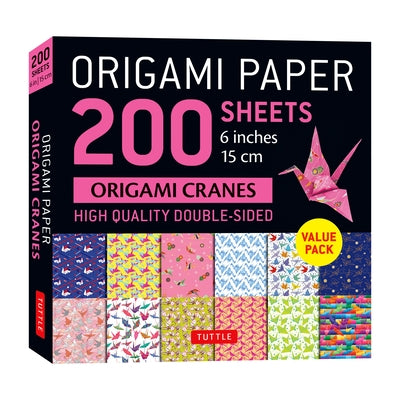 Origami Paper 200 Sheets Origami Cranes 6 (15 CM): Tuttle Origami Paper: Double-Sided Origami Sheets Printed with 12 Designs (Instructions for 5 Proje by Tuttle Studio