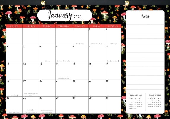 2026 Mushrooms Desk Pad and Wall Calendar (11 X 17) - (12-Month Calendar with 152 Bonus Stickers!) by 