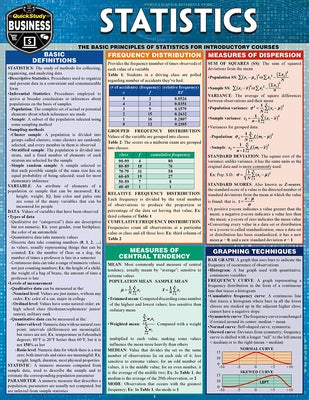 Statistics: A Quickstudy Laminated Reference Guide by Mijares, John