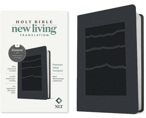 NLT Premium Value Compact Bible, Filament Enabled (Leatherlike, Black Mountainscape) by New Living Translation